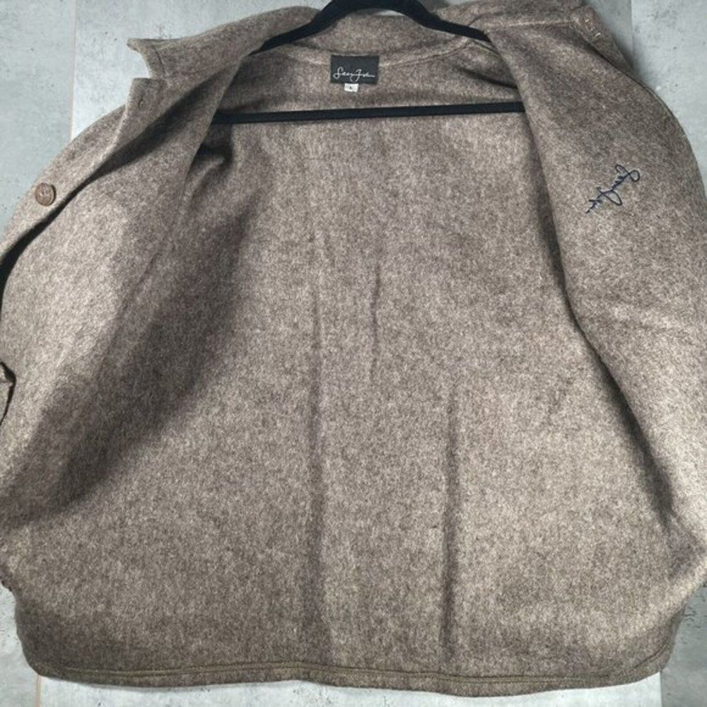 Sean Jean Womens Wool Jacket Long Sleeved Brown Button Down Peacoat Size Large‎ - Picture 3 of 10
